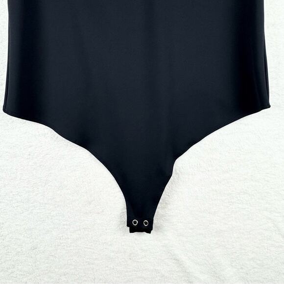 Good American Scuba Tee Thong Bodysuit Black Plus Size 5 (2X) Minimalist Office - Picture 8 of 16